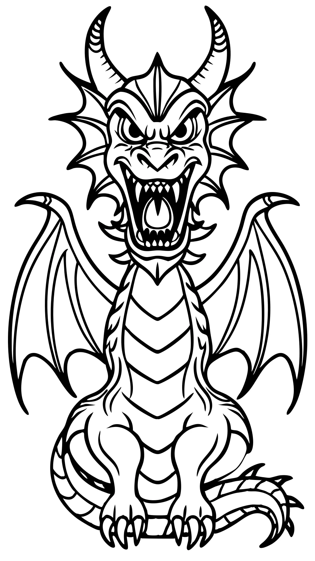 coloriages de dragons effrayants